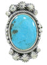 Southwestern Sterling Silver Turquoise Ring Size 6-1/4 WX35464
